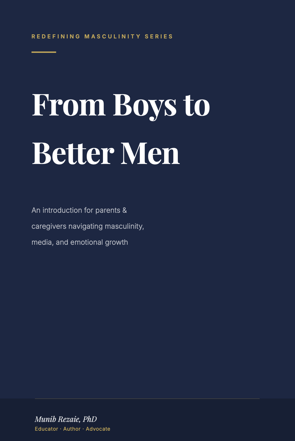 From Boys to Better Men, free guide cover