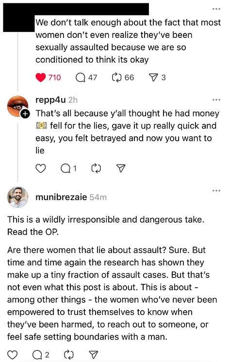 Threads screenshot showing ad hominem attack — example 1a
