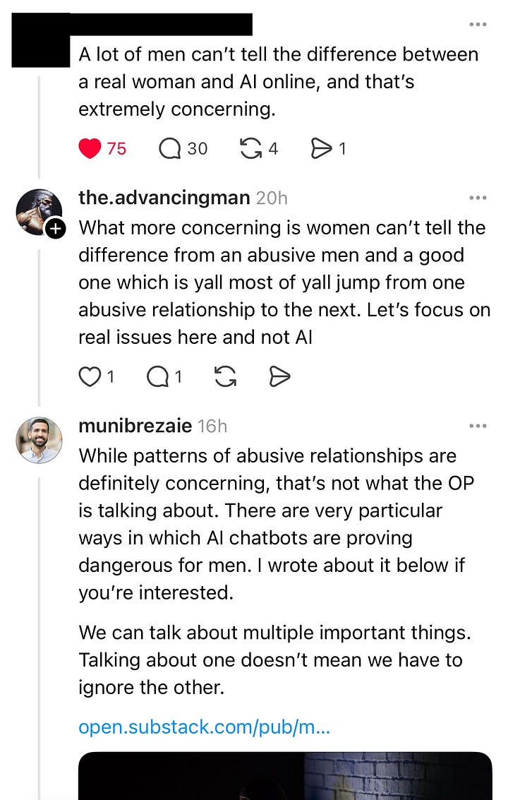 Threads screenshot showing whataboutism — exchange 1